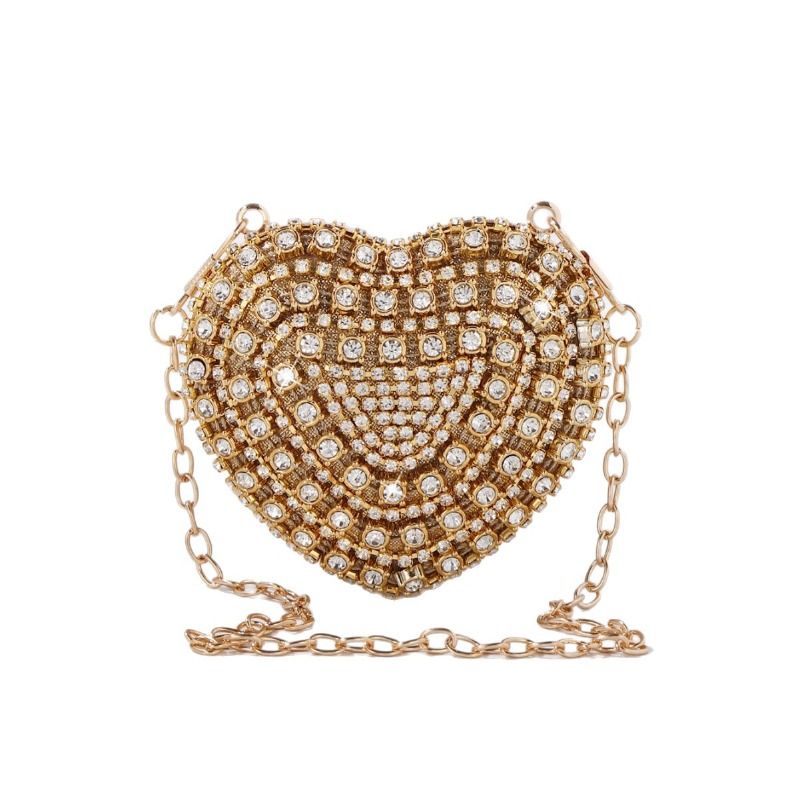 Luxury Bags Designer - Mini Heart-shaped Diamond Setting Evening Bag