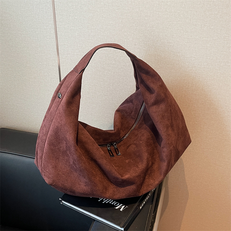 Half Moon Bag Suede - Women Half Moon Bags Large Capacity