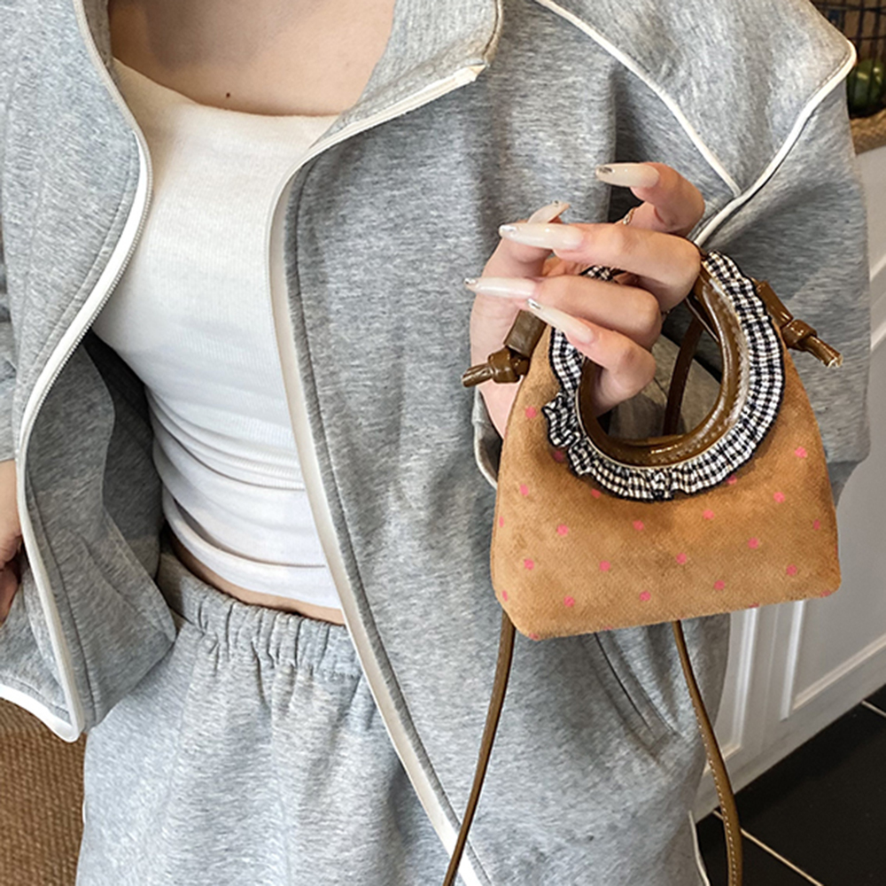 Sweet Mini Suede Handbag Women – Half Moon Bag Suede recenzja i cena