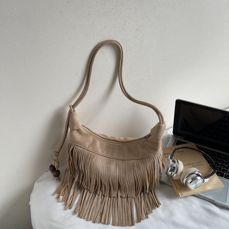Fashion Retro Suede Tassel One – Half Moon Bag Suede recenzja i cena