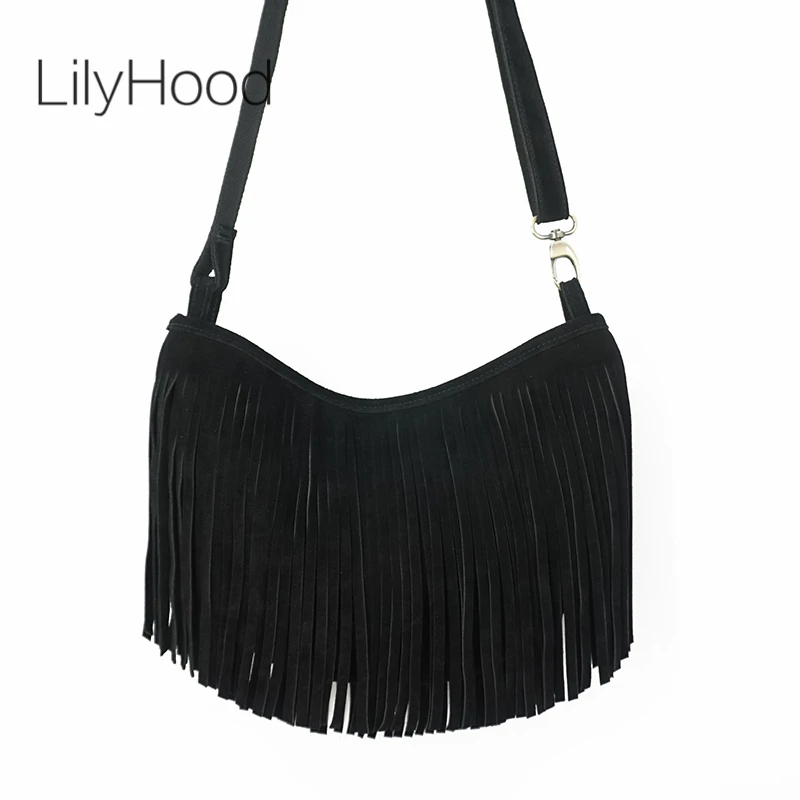 Women Genuine Leather Suede Fr – Half Moon Bag Suede recenzja i cena