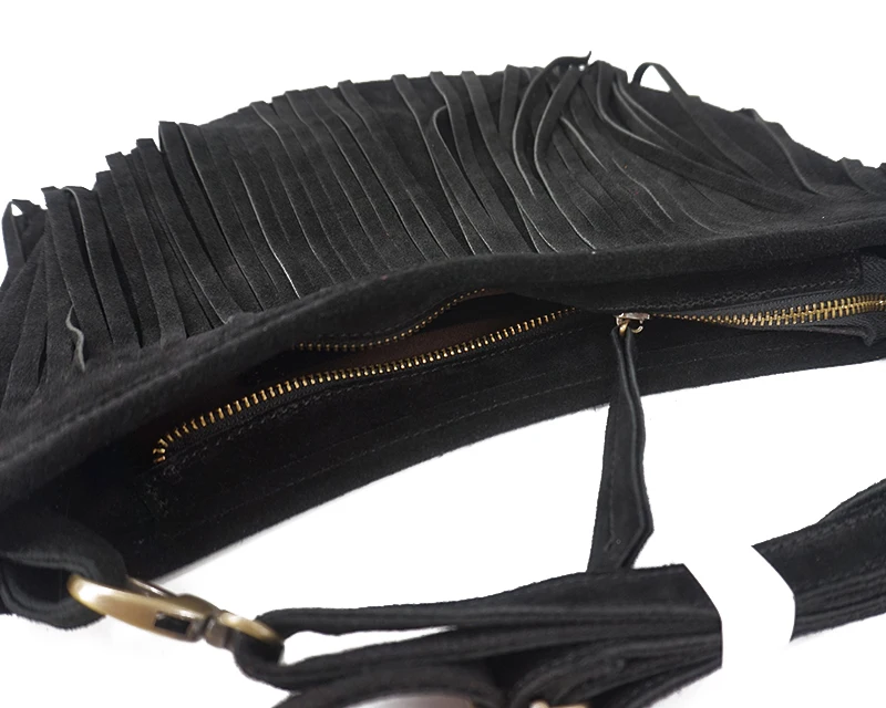 Women Genuine Leather Suede Fr – Half Moon Bag Suede recenzja i cena