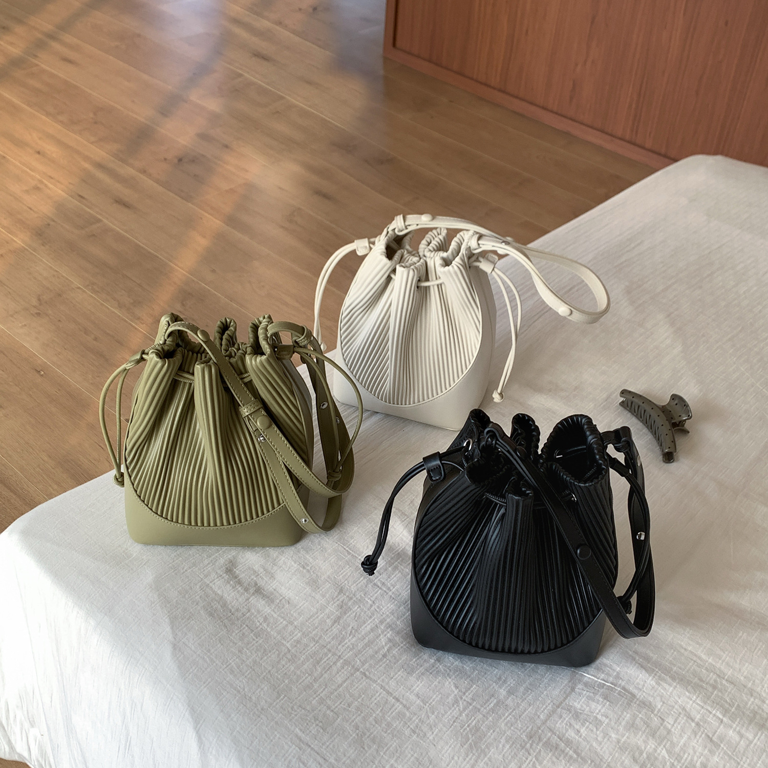 Fashion Pleated women Bucket S – Luxury Bags Korea recenzja i cena