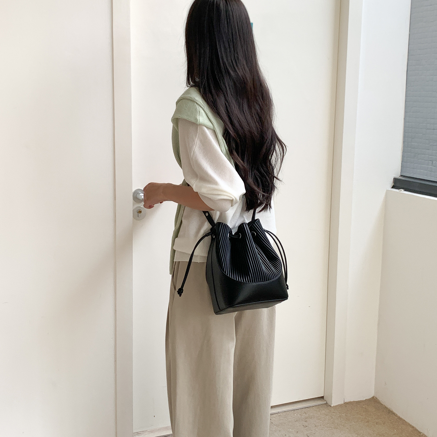 Fashion Pleated women Bucket S – Luxury Bags Korea recenzja i cena