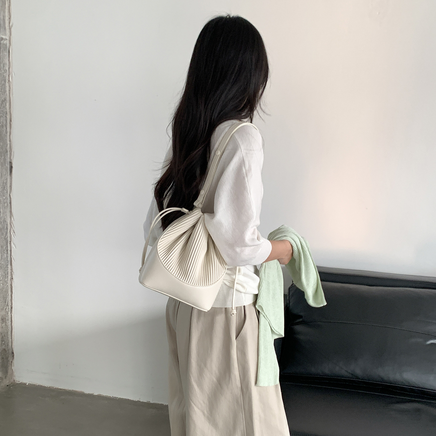 Fashion Pleated women Bucket S – Luxury Bags Korea recenzja i cena