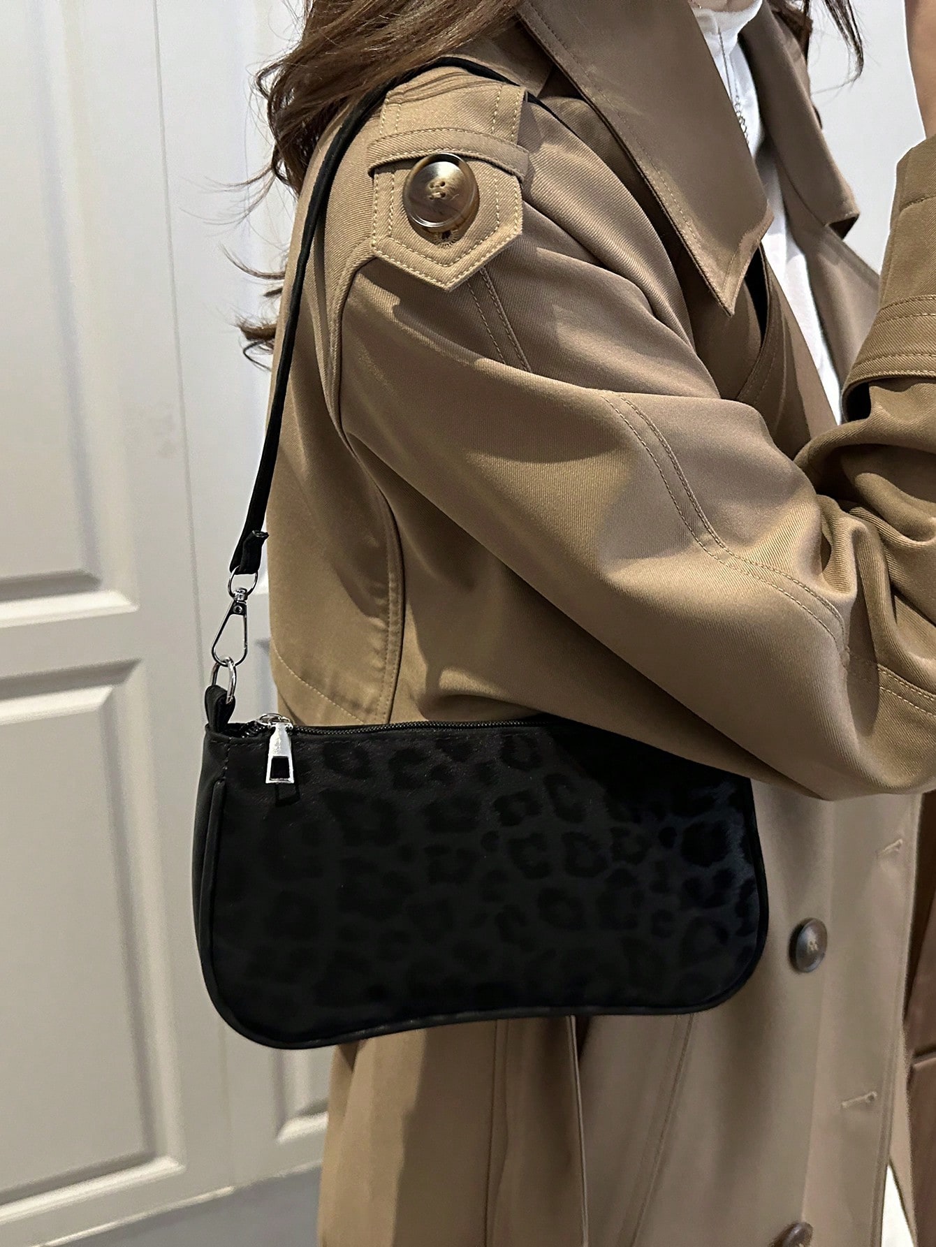 Women's Retro Suede Leopard Pr – Half Moon Bag Suede recenzja i cena